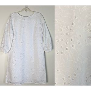 Preston & York Joanne Eyelet Above the Knee Dress A-Line White Sz 8 NWT